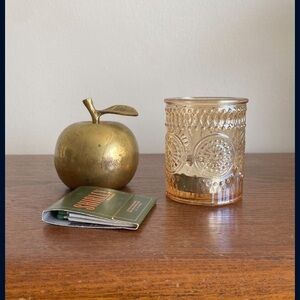 Amber Glass Candle Holder Set